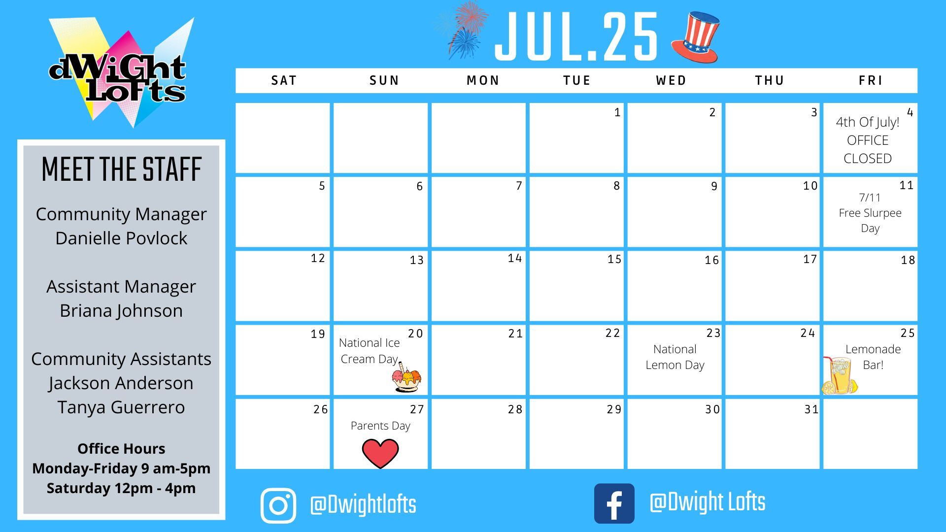 July Event Calendar