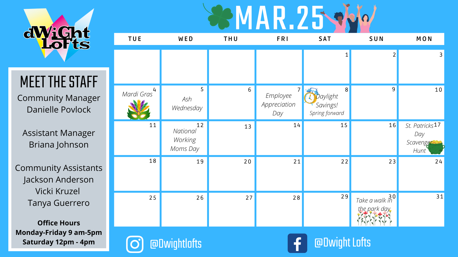 March Events Calendar