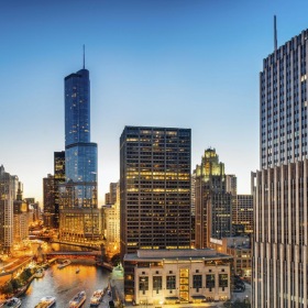 a city with tall buildings